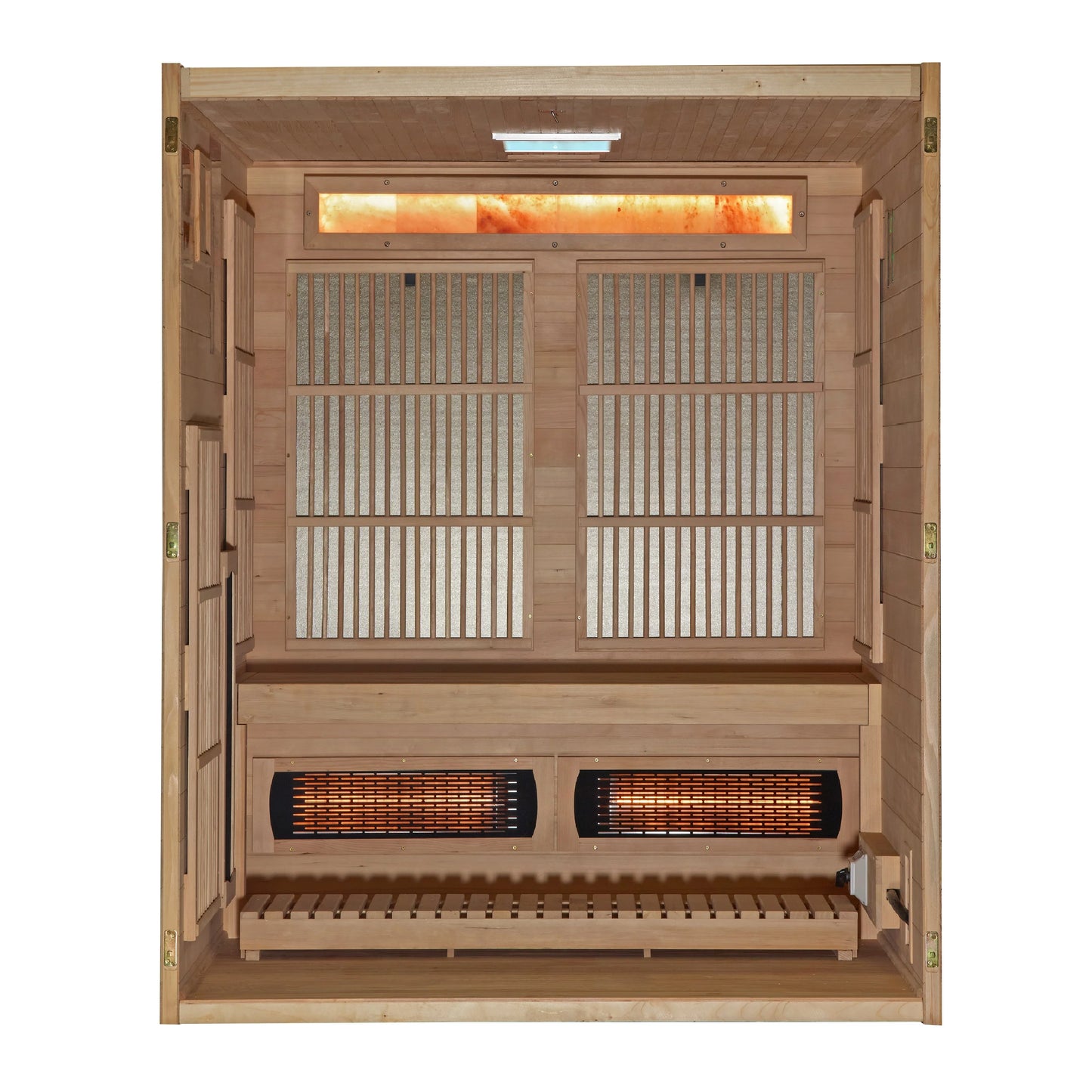 Golden Designs 3-Person Hybrid Indoor Sauna - Full Spectrum and Harvia Traditional Stove